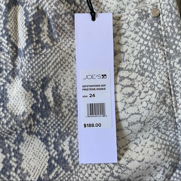 JOE'S The Luna High Rise Cigarette Jean Pristene Snake SZ 24 NWT - Picture 11 of 15